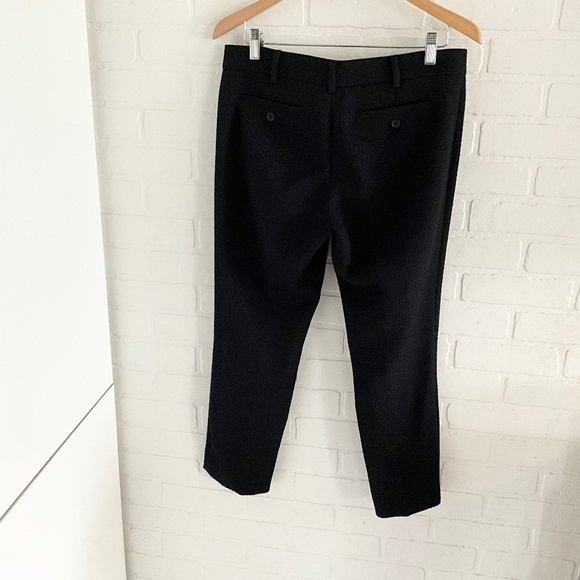 Club Monaco Women Ankle Pants Waffle Cotton Black Tailored Straight leg Sz 6 - Picture 8 of 12